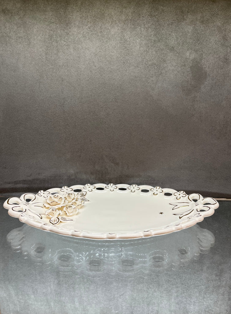 White ceramic Flower Tray - HighTouch 