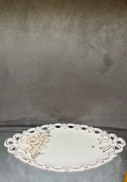White ceramic Flower Tray