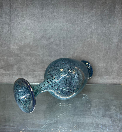 Glazed Blue Trumpet Vase