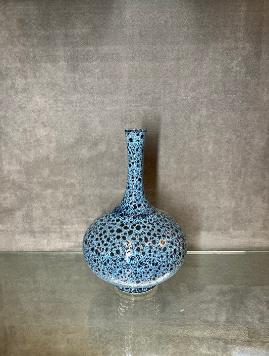 Glazed Blue Gourd Vase