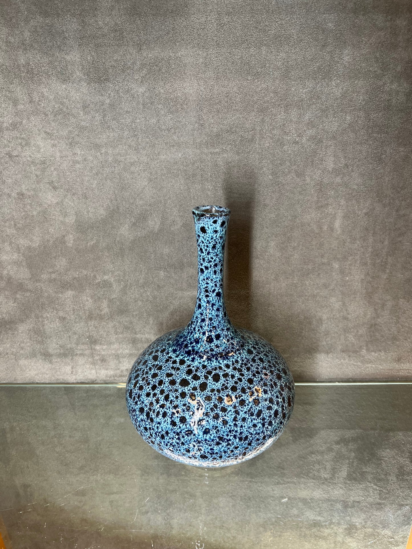Glazed Blue Gourd Vase