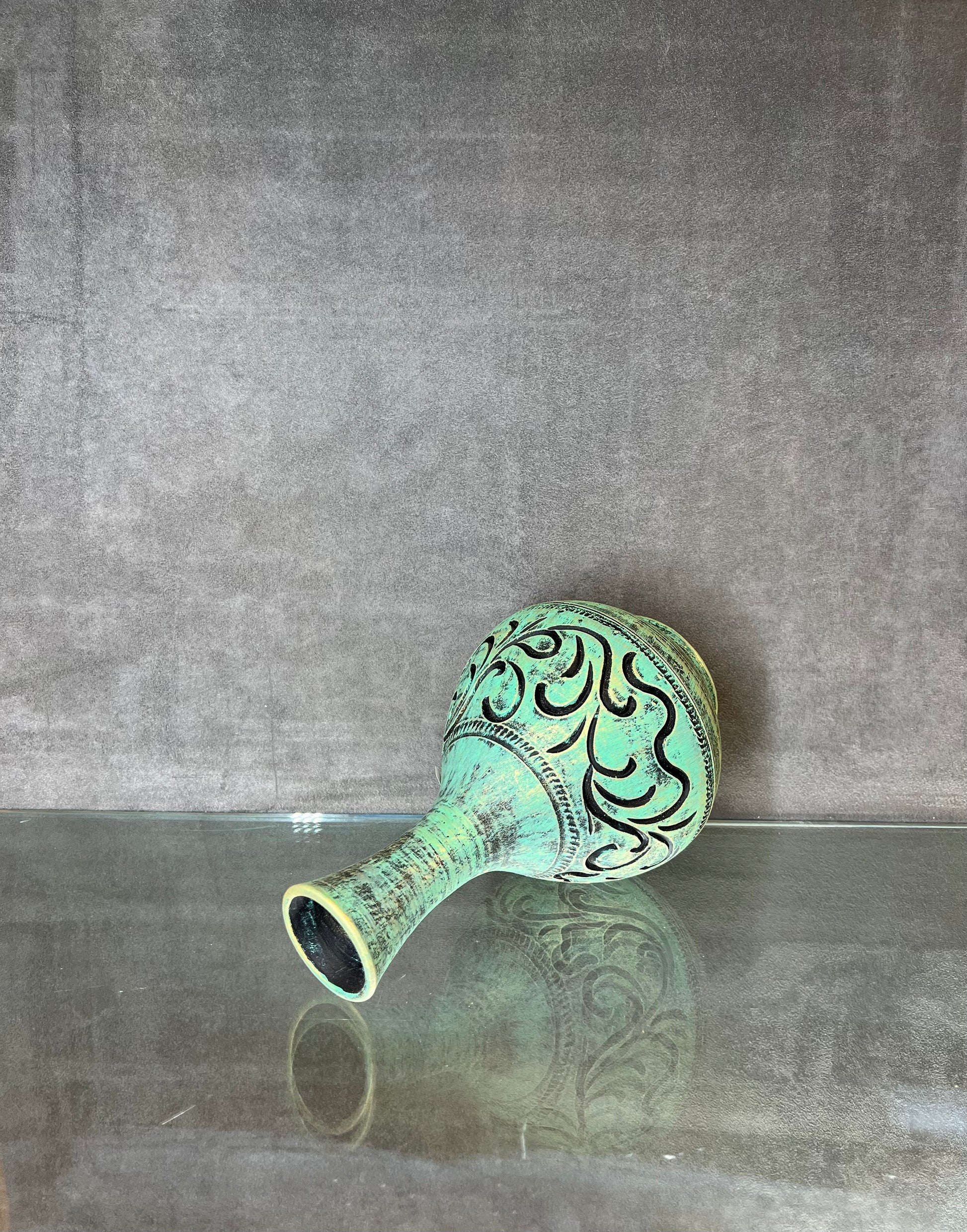 Sea Green Bottle Vase - HighTouch 