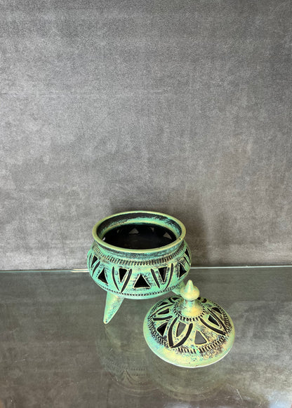 Sea Green Lidded Jar/Candy Dish