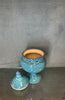 Glazed ceramic turquoise candy pot - HighTouch 