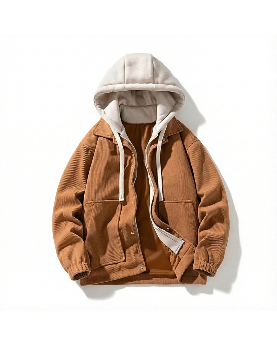 Men's Insulated Corduroy Jacket with Hood