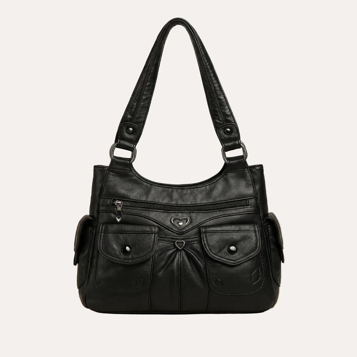Louise Shoulder Bag - Multi-Pocket PU Leather Everyday Bag
