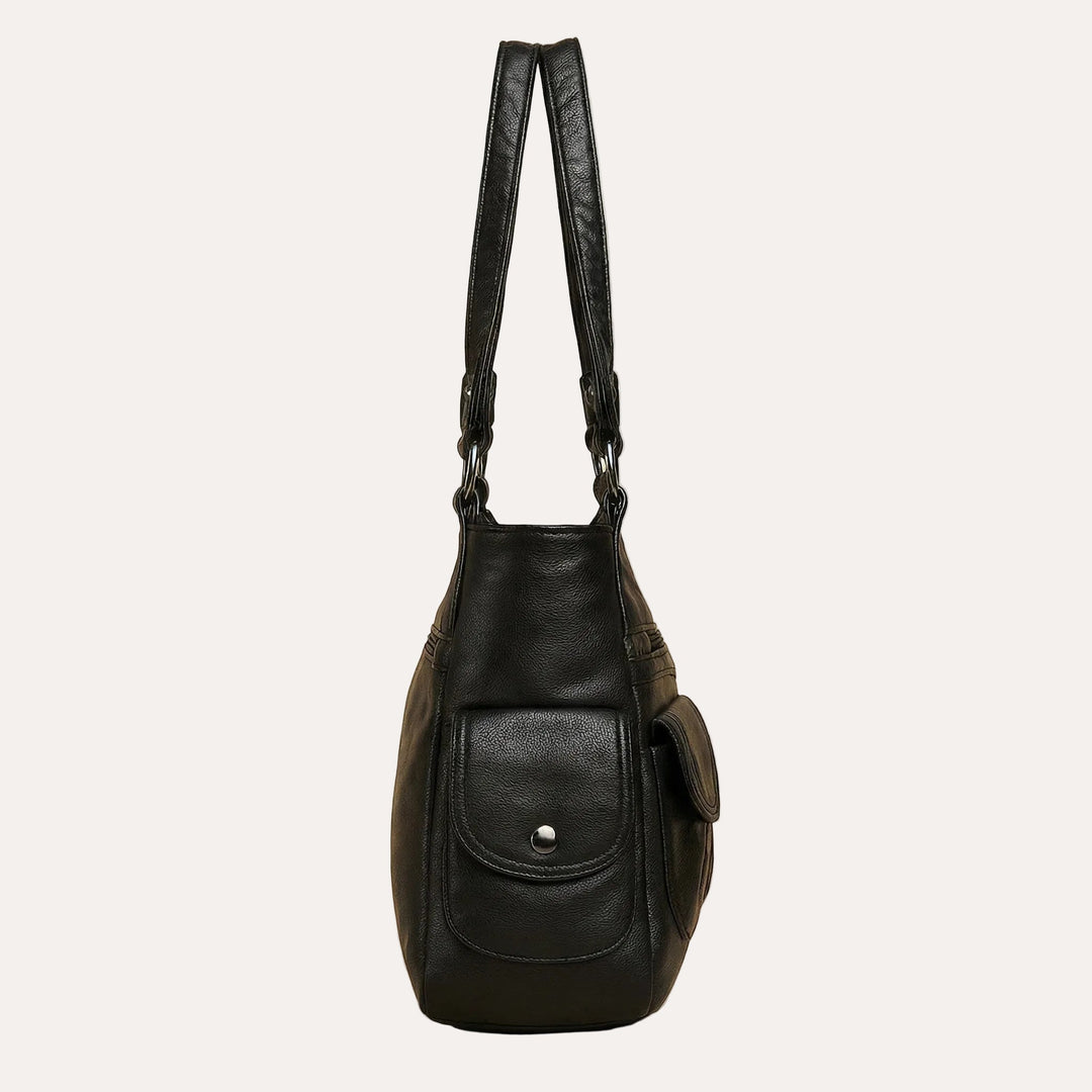 Louise Shoulder Bag - Multi-Pocket PU Leather Everyday Bag