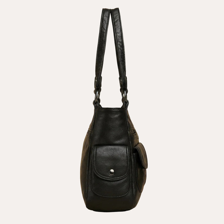 Louise Shoulder Bag - Multi-Pocket PU Leather Everyday Bag