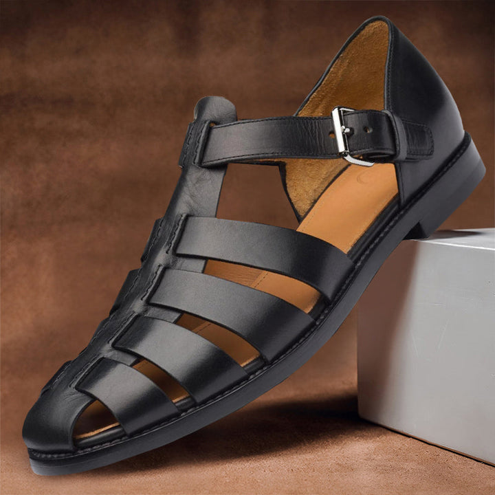 Men's PU Leather Fisherman Sandals - Casual Closed Toe Summer Shoes
