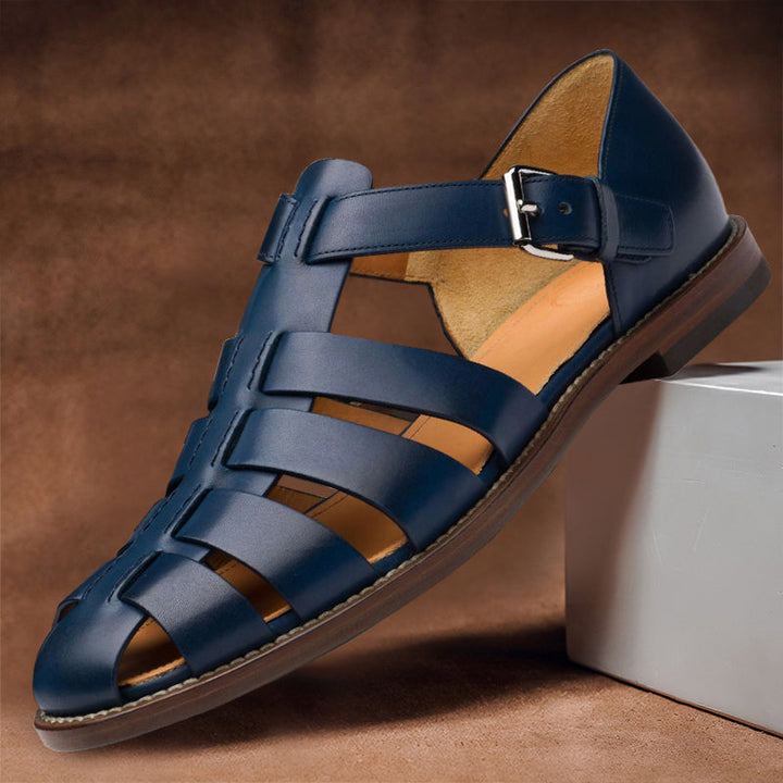 Men's PU Leather Fisherman Sandals - Casual Closed Toe Summer Shoes