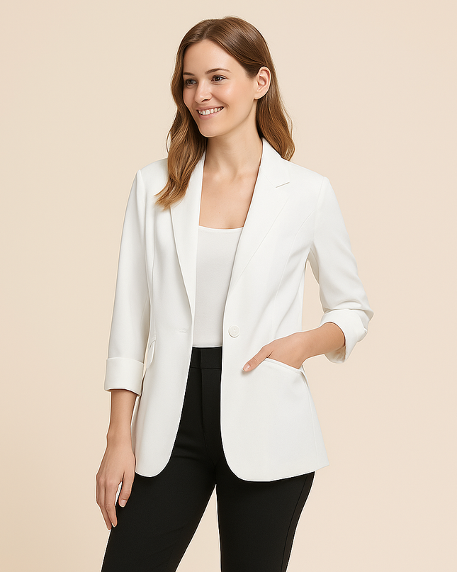 Women’s Matte Finish 3/4-Sleeve Blazer