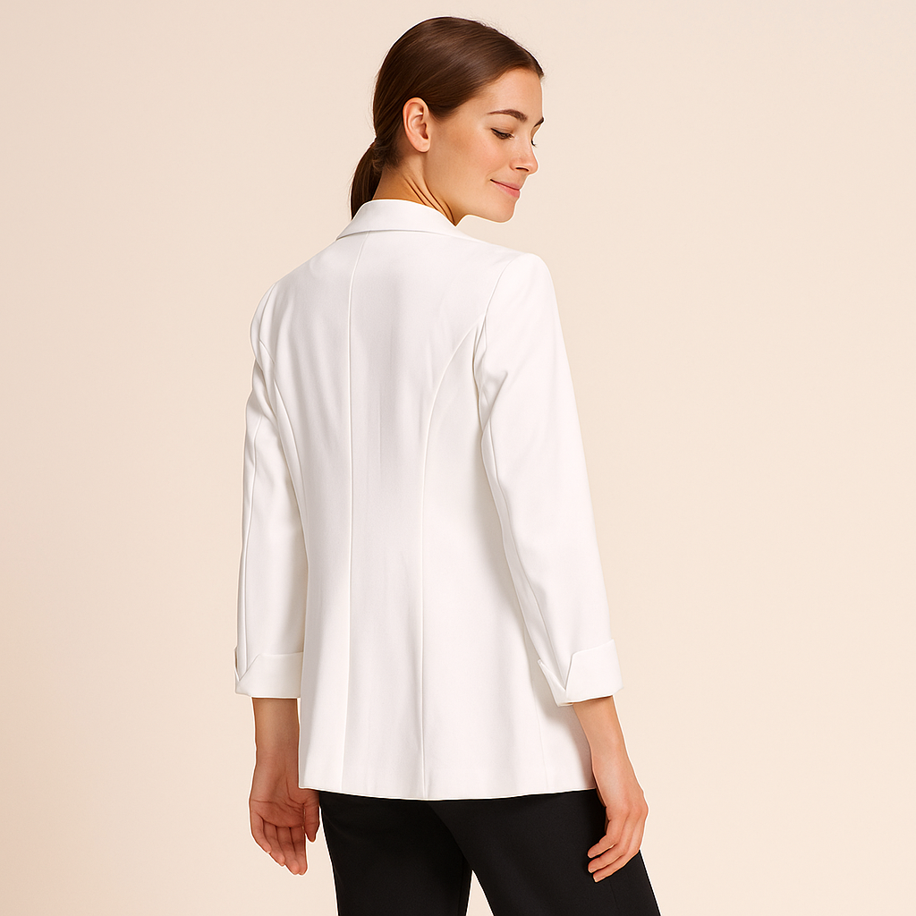 Women’s Matte Finish 3/4-Sleeve Blazer-HighTouch