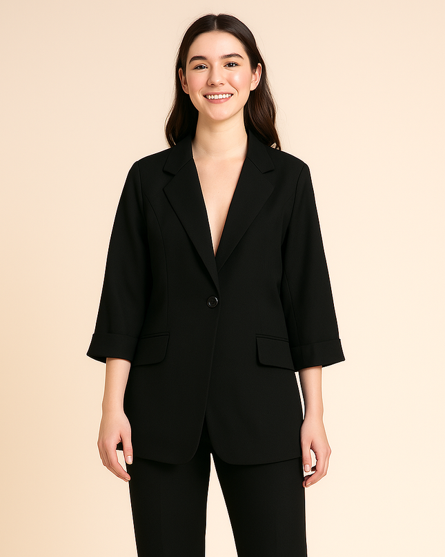 Women’s Matte Finish 3/4-Sleeve Blazer