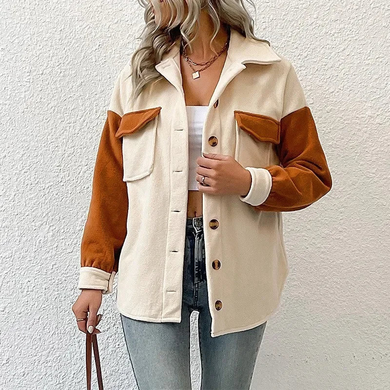 Women’s Matte Finish Button-Up Jacket-HighTouch