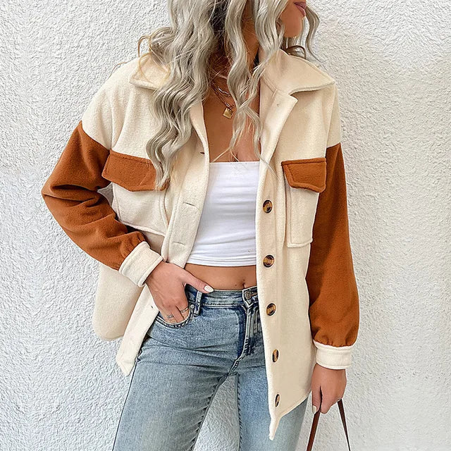 Women’s Matte Finish Button-Up Jacket