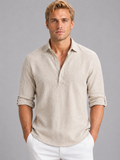 Percival | Men's Linen Look Long Sleeve Shirt