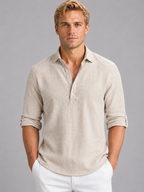 Percival | Men's Linen Look Long Sleeve Shirt