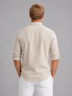 Percival | Men's Linen Look Long Sleeve Shirt