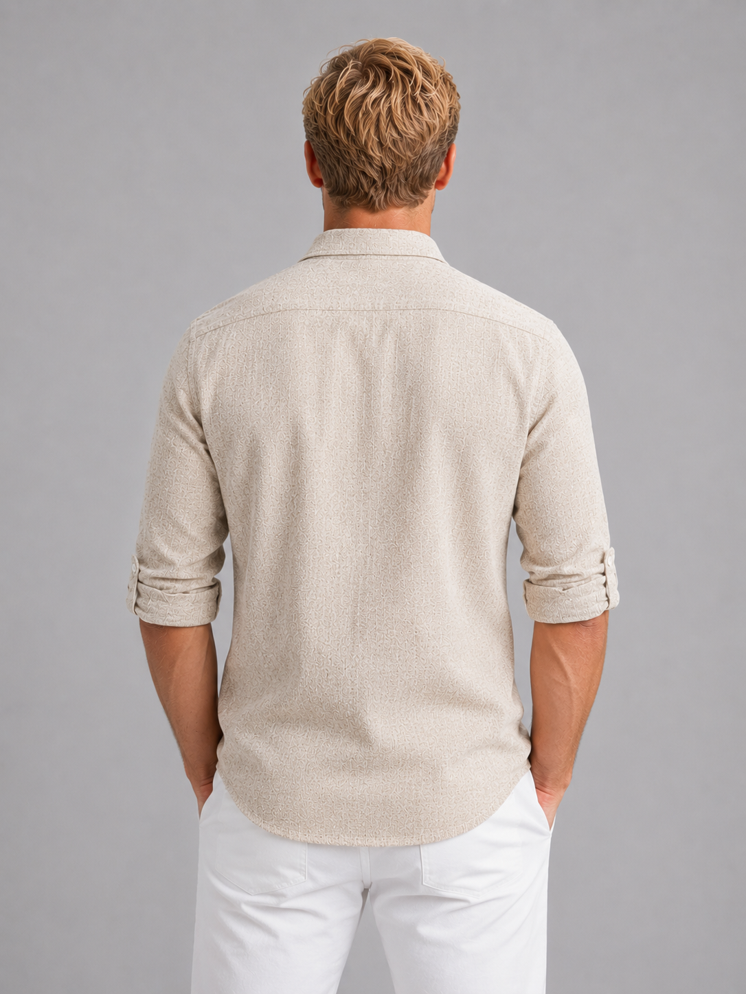 Percival | Men's Linen Look Long Sleeve Shirt