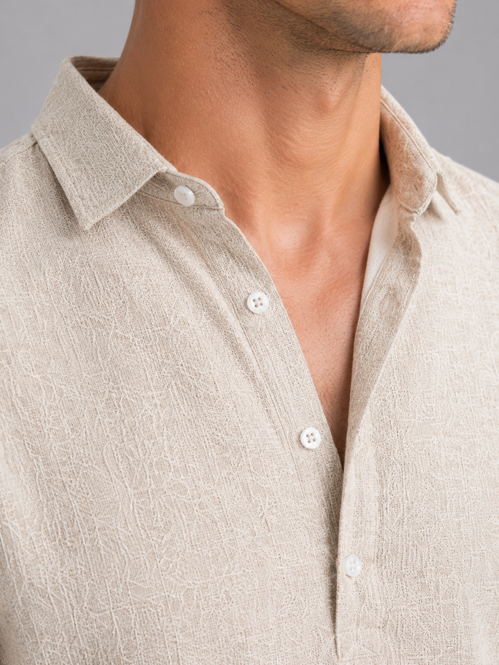 Percival | Men's Linen Look Long Sleeve Shirt