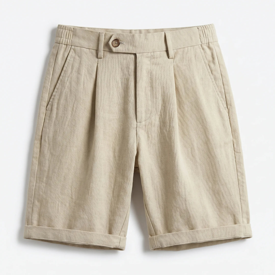 Warwick | Men's Pleated Linen Look Shorts