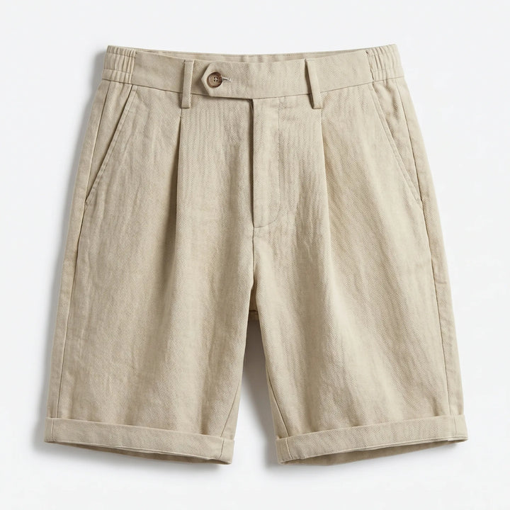 Warwick | Men's Pleated Linen Look Shorts