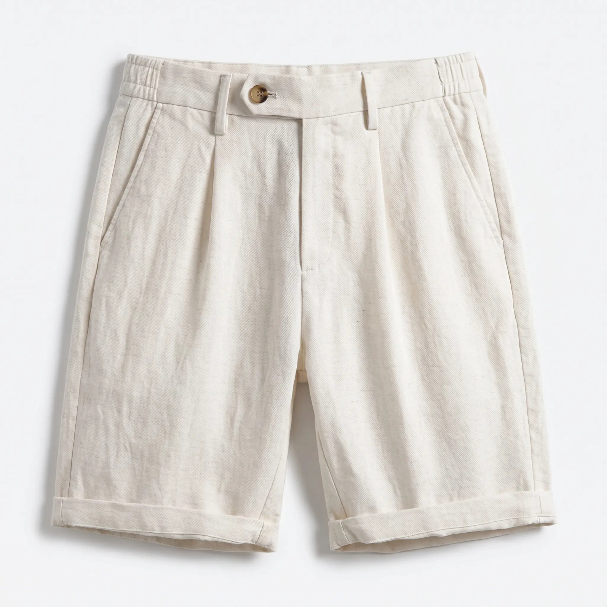 Warwick | Men's Pleated Linen Look Shorts