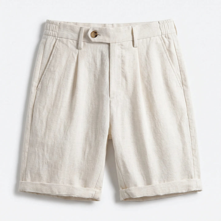 Warwick | Men's Pleated Linen Look Shorts
