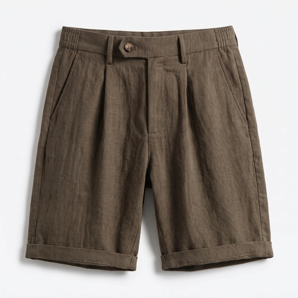 Warwick | Men's Pleated Linen Look Shorts