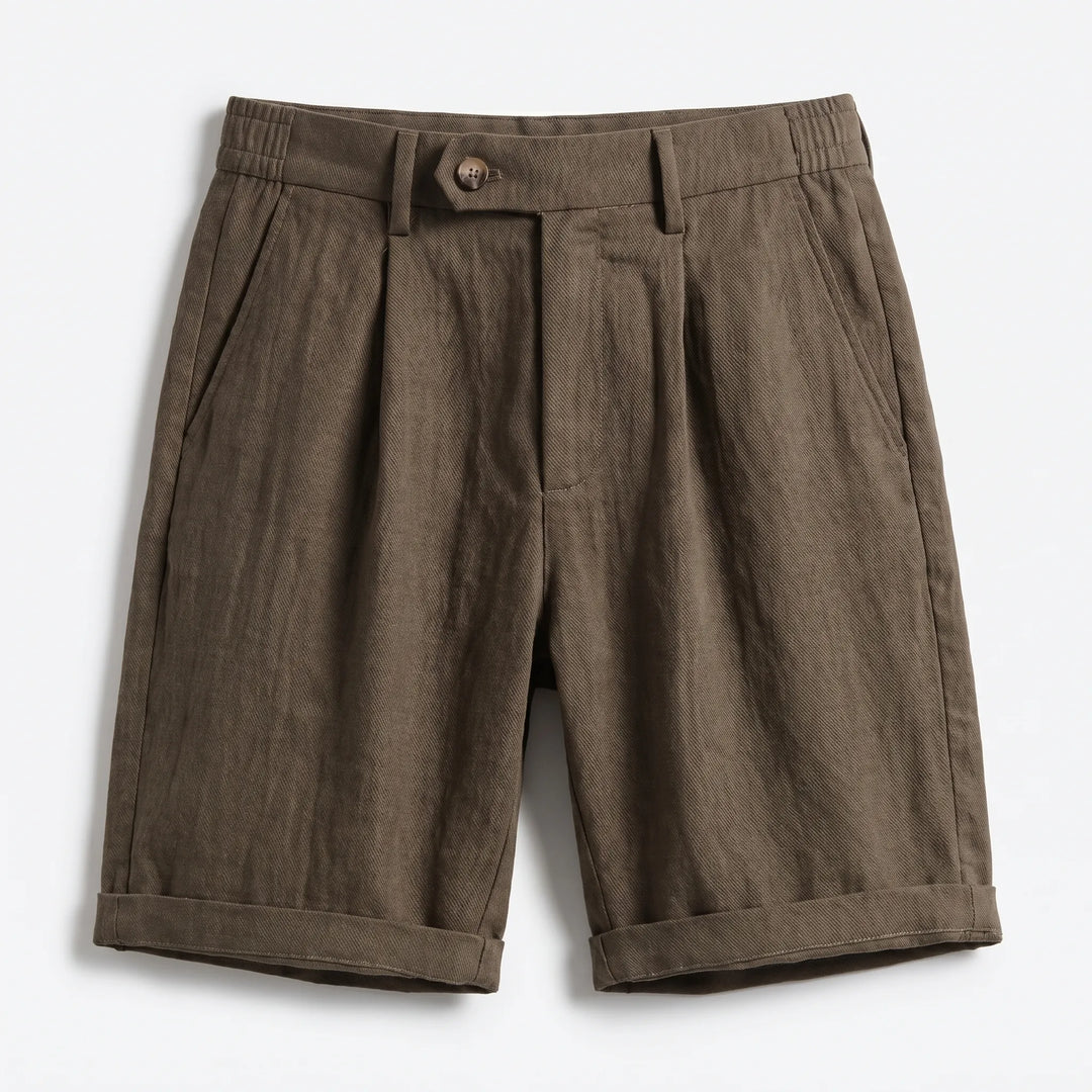 Warwick | Men's Pleated Linen Look Shorts