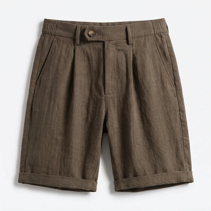 Warwick | Men's Pleated Linen Look Shorts
