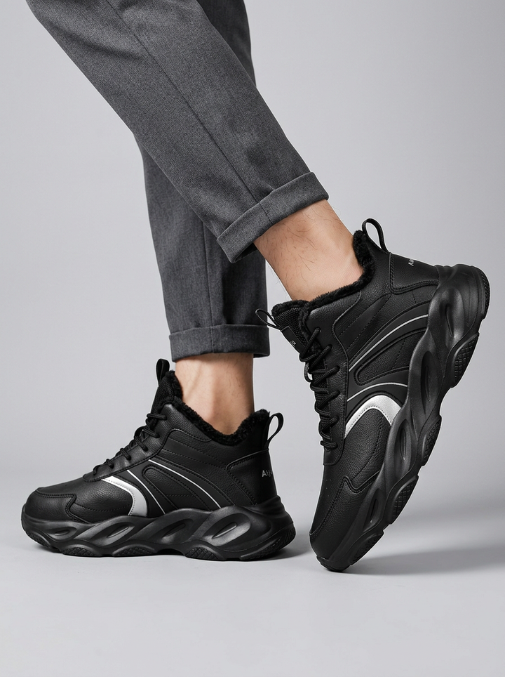 Men's High Top Running Shoes With Chunky Sole For Gym Training