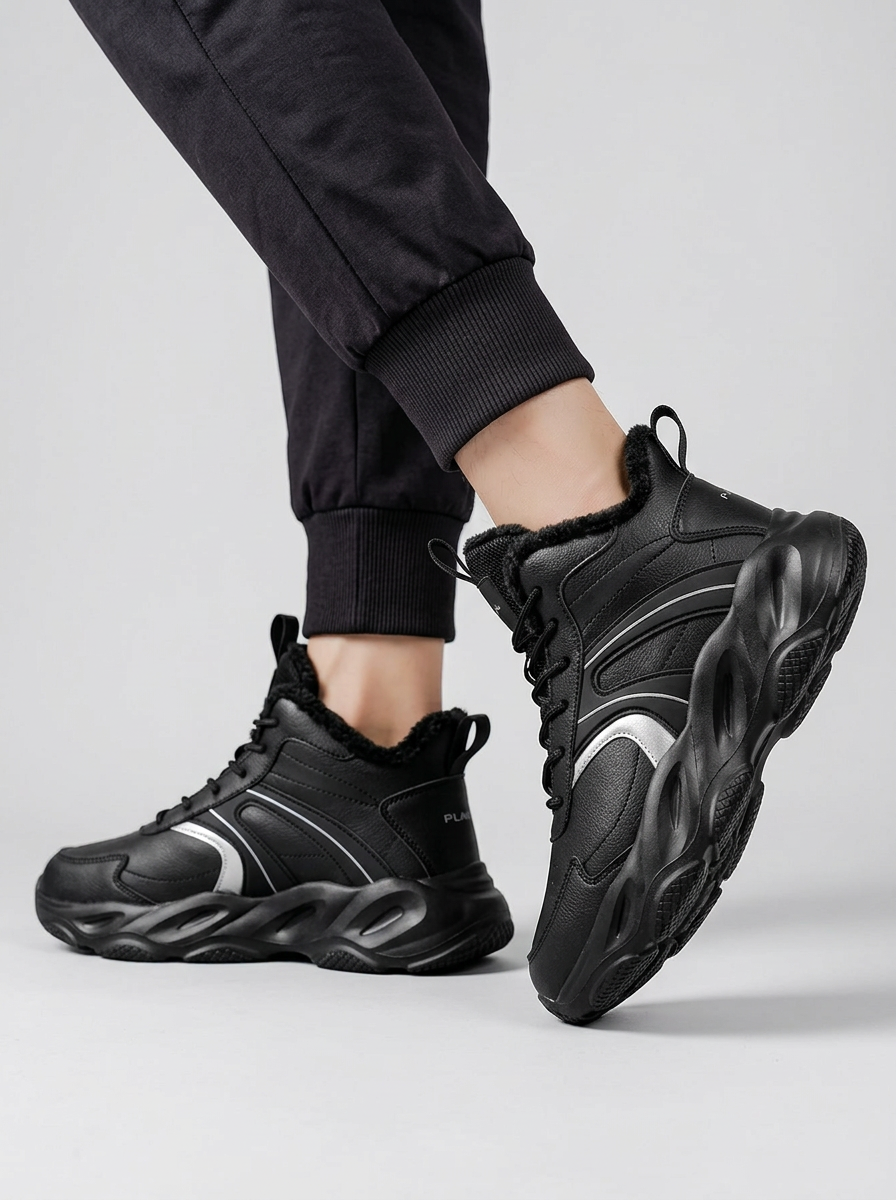 Men's High Top Running Shoes With Chunky Sole For Gym Training