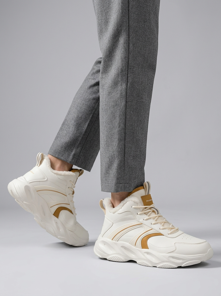 Men's High Top Running Shoes With Chunky Sole For Gym Training