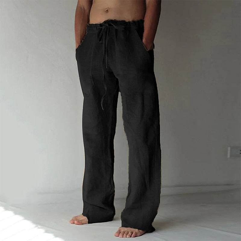 Men's Lightweight Linen Trousers | Long Fit