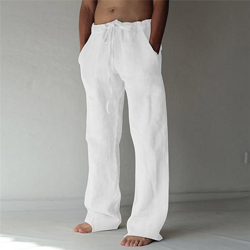 Men's Lightweight Linen Trousers | Long Fit