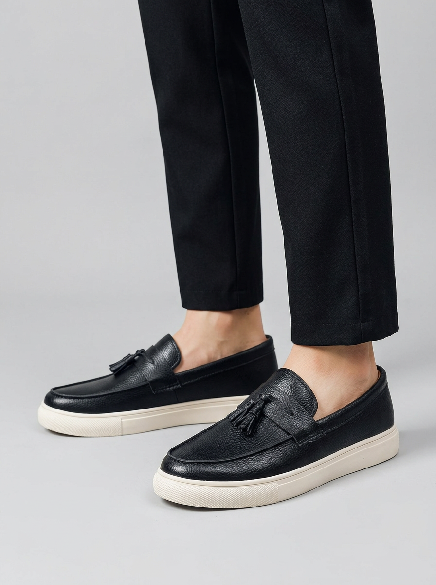 Mens Tassel Loafers Slip On Platform Casual Dress Shoes For Everyday Wear Comfort