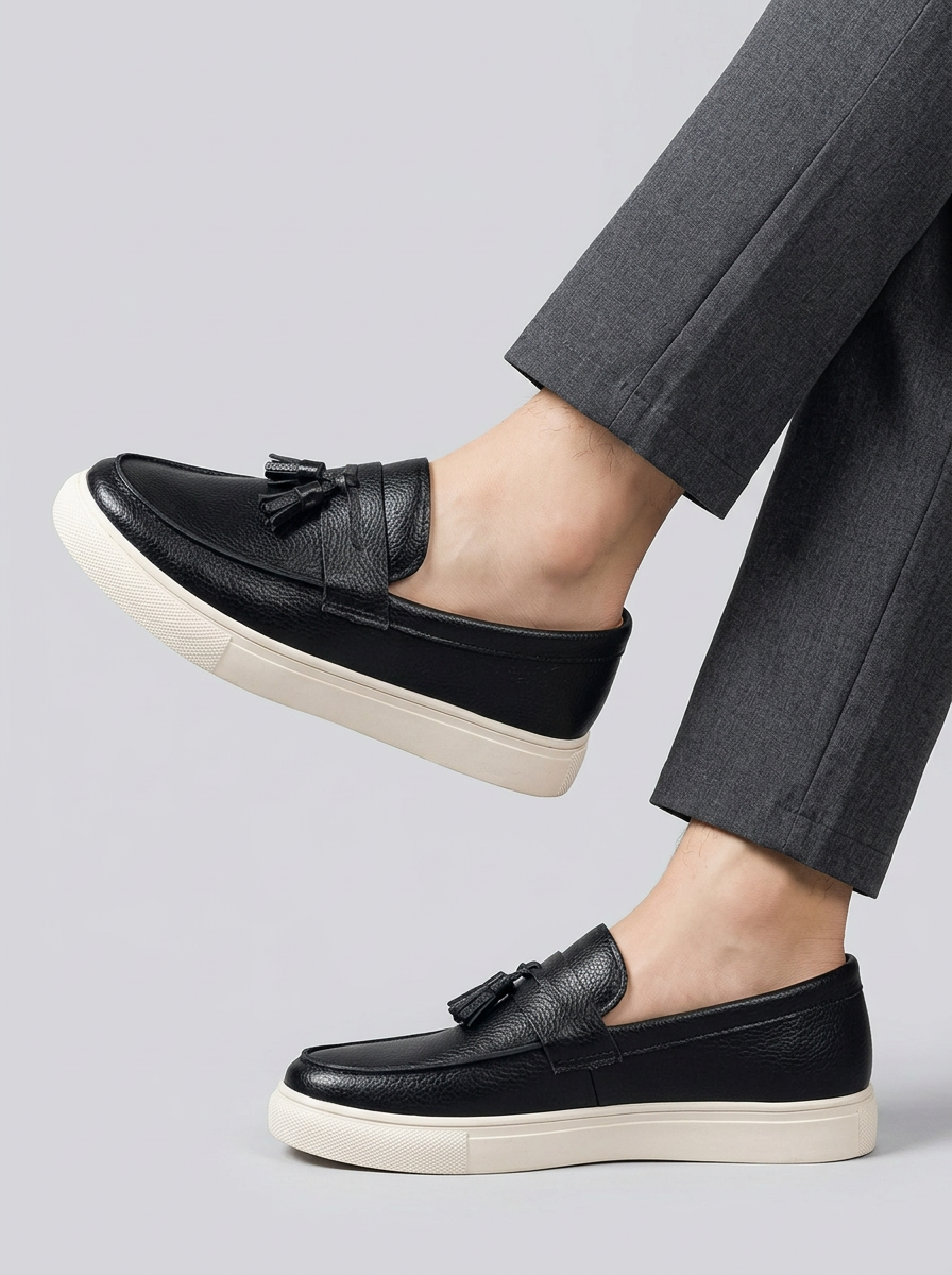 Mens Tassel Loafers Slip On Platform Casual Dress Shoes For Everyday Wear Comfort