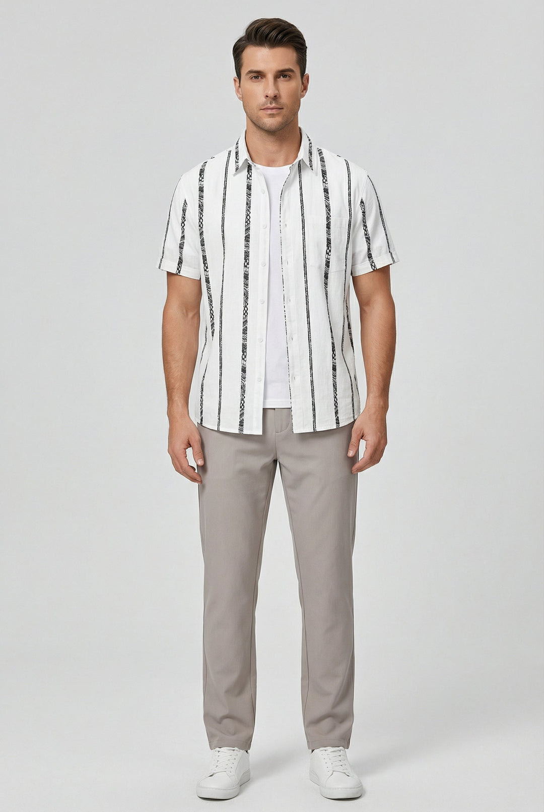 Elliot | Men's Cotton Relaxed Fit Striped Shirt