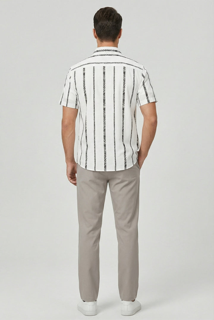 Elliot | Men's Cotton Relaxed Fit Striped Shirt