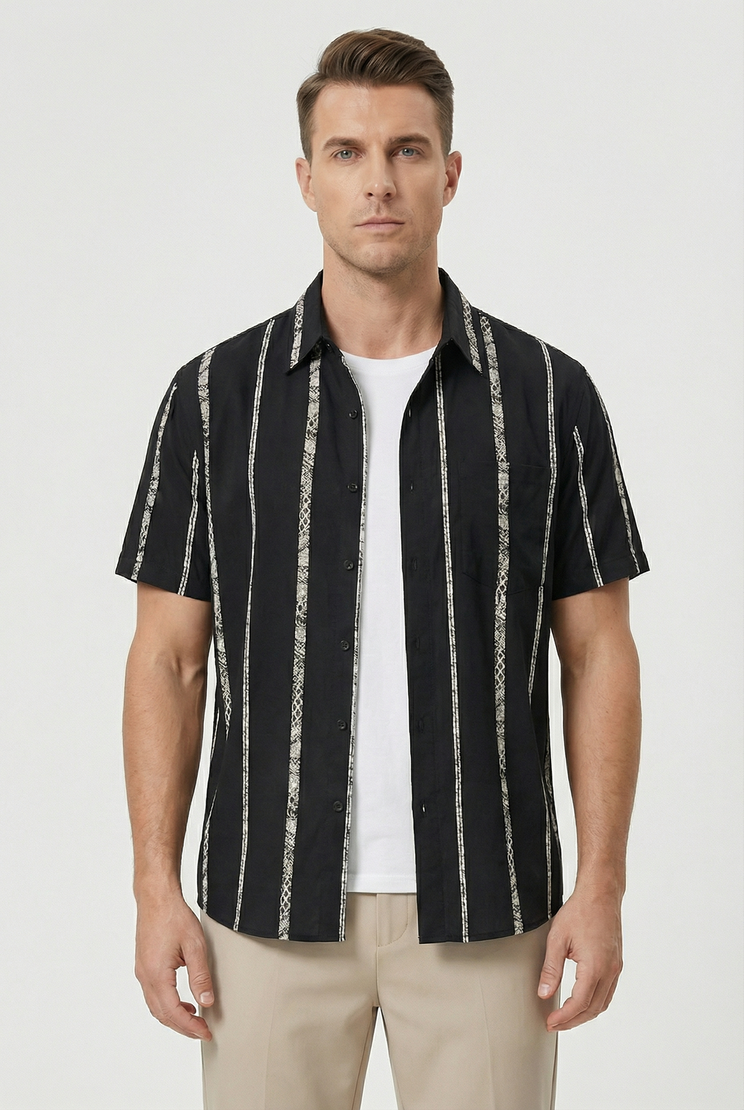 Elliot | Men's Cotton Relaxed Fit Striped Shirt
