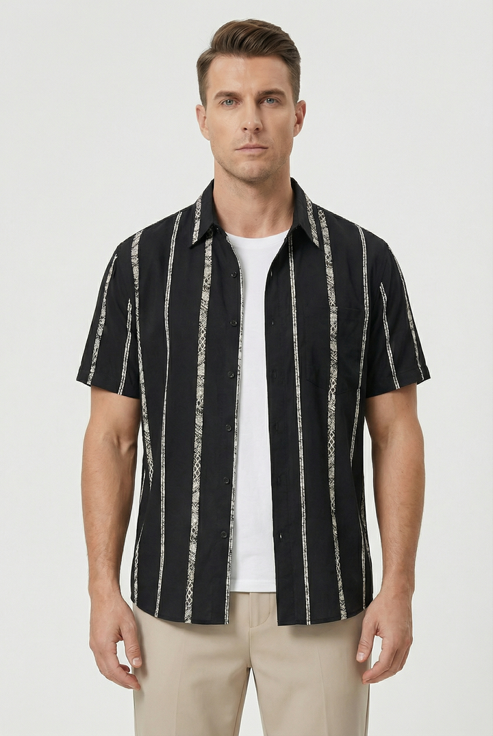Elliot | Men's Cotton Relaxed Fit Striped Shirt