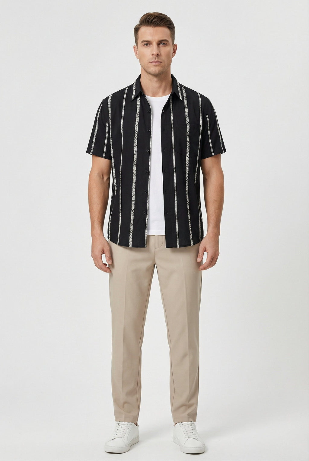 Elliot | Men's Cotton Relaxed Fit Striped Shirt