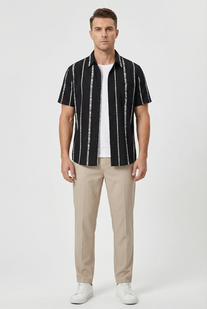 Elliot | Men's Cotton Relaxed Fit Striped Shirt