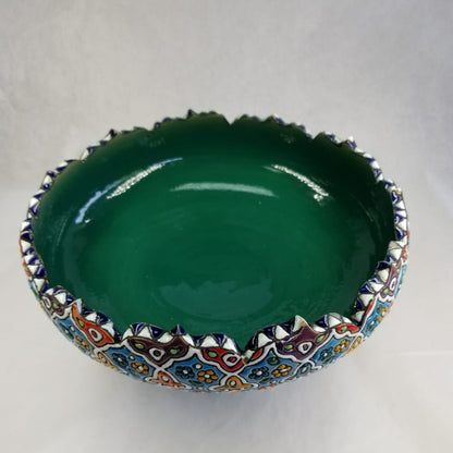 Minakari Large Green Bowl - HighTouch 