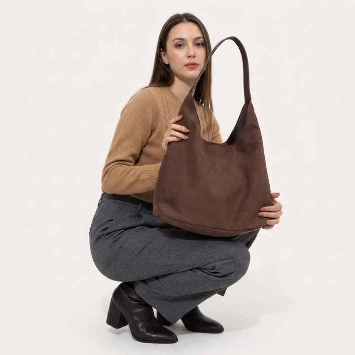 Mila Daily Hobo Bag - Soft Suede-Effect Single Strap
