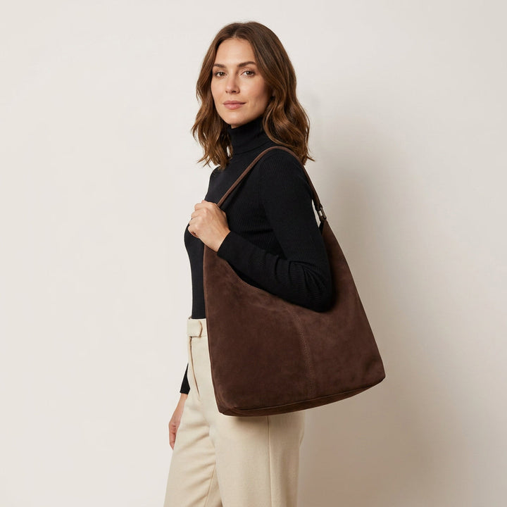 Mila Daily Hobo Bag - Soft Suede-Effect Single Strap