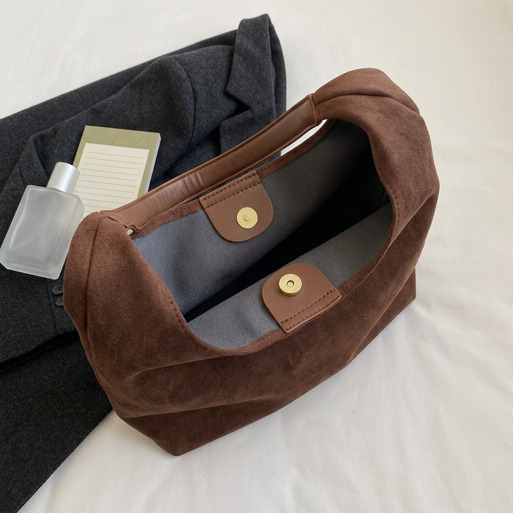 Mila Daily Hobo Bag - Soft Suede-Effect Single Strap
