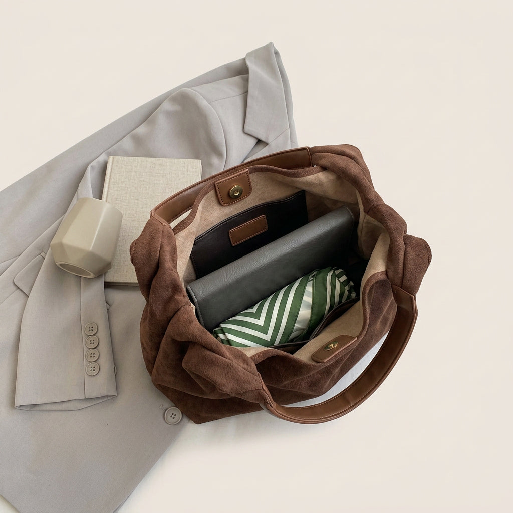 Mila Daily Hobo Bag - Soft Suede-Effect Single Strap