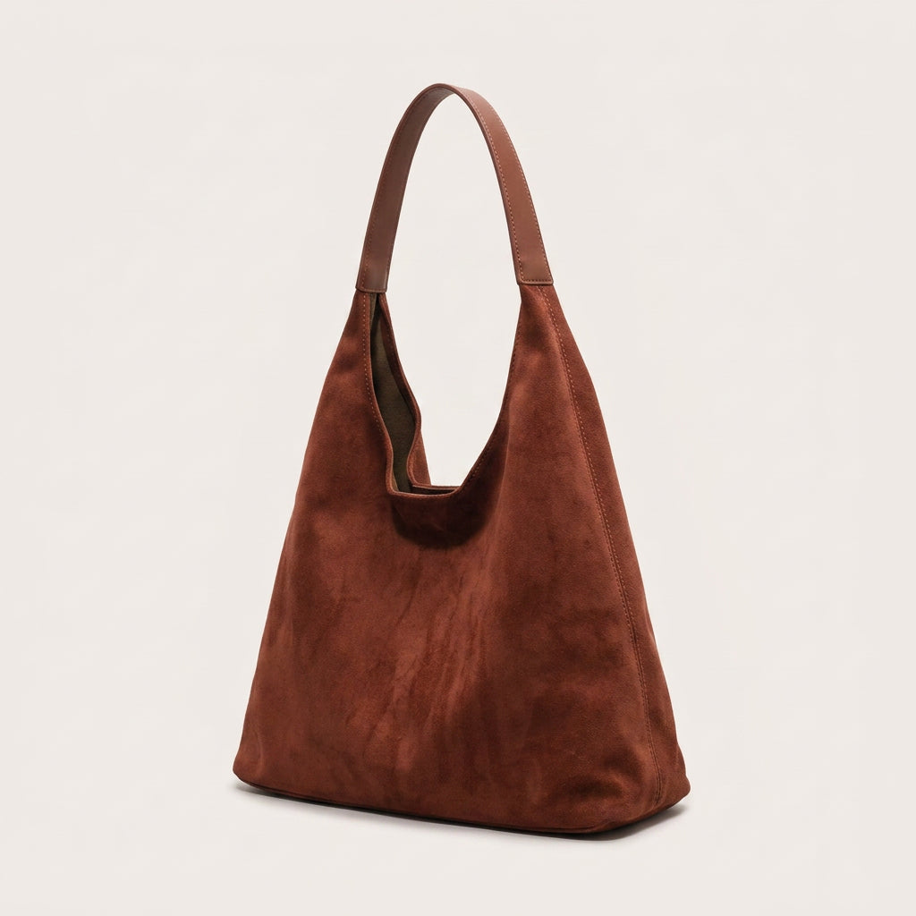 Mila Daily Hobo Bag - Soft Suede-Effect Single Strap